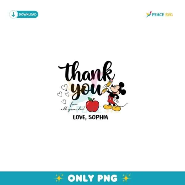 Mickey Mouse Thank You Teacher Appreciation Week PNG
