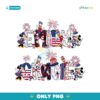 Mouse And Friends 4Th Of July Red White And Blue Family PNG