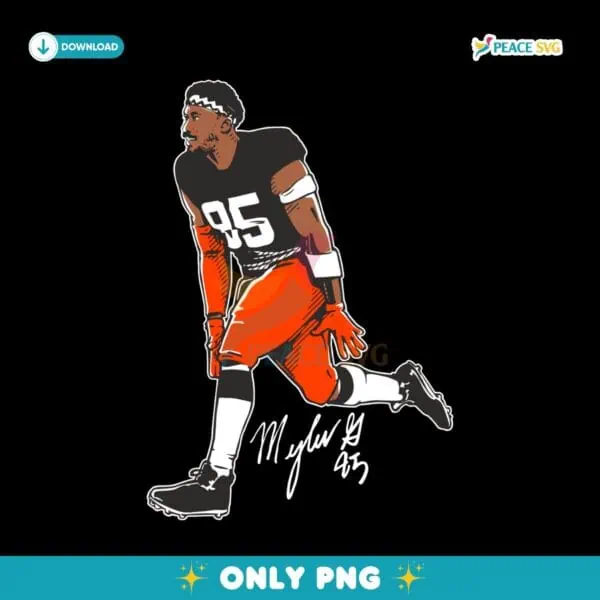 Myles Garrett Superstar Pose Signature Football Player SVG