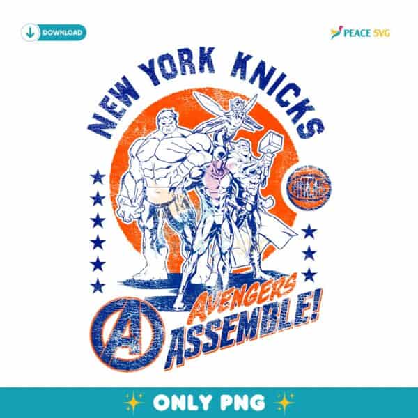 New York Knicks Youth Nba X Marvel Avengers Squad PNG