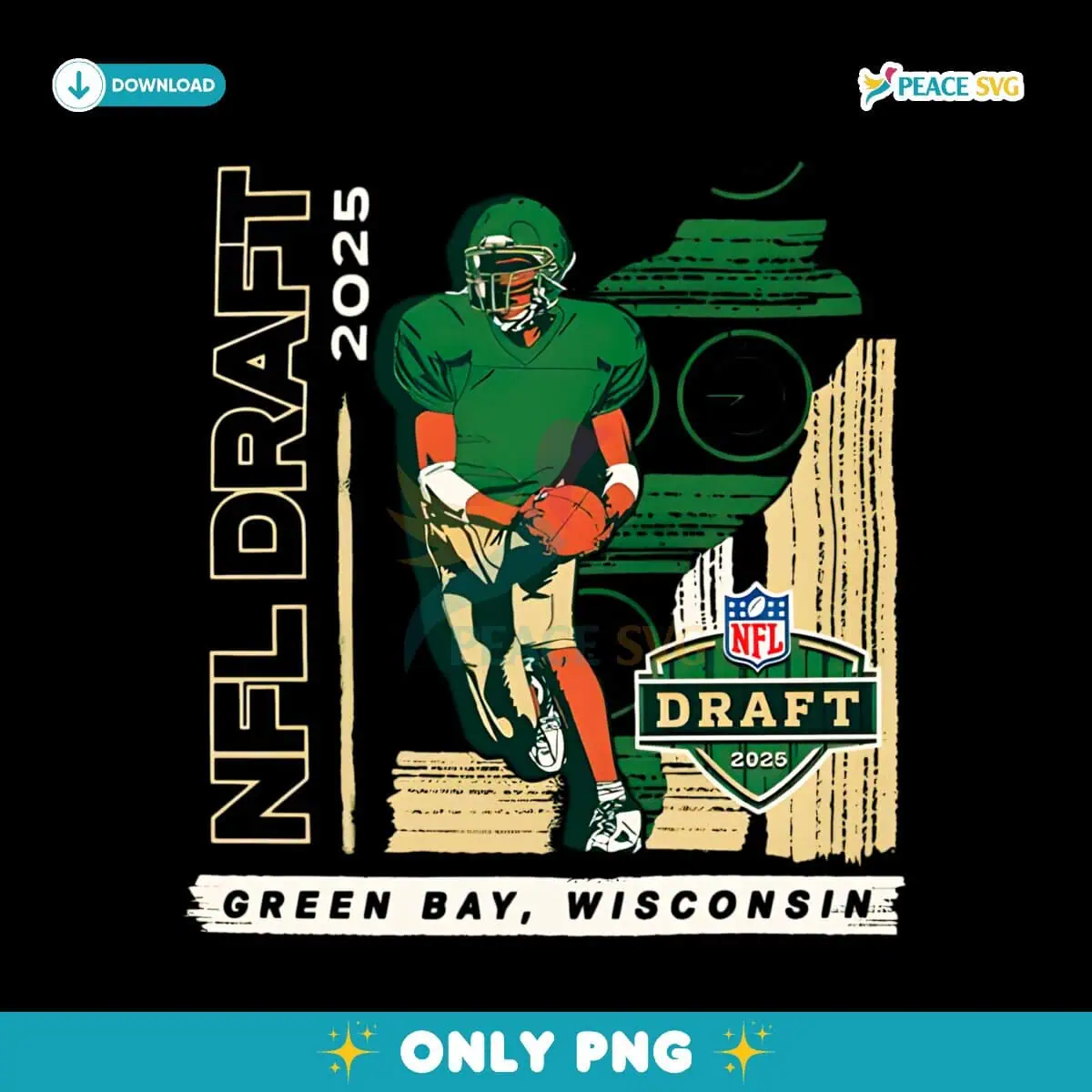 Nfl Draft 2025 Green Bay Player Graphic Football PNG