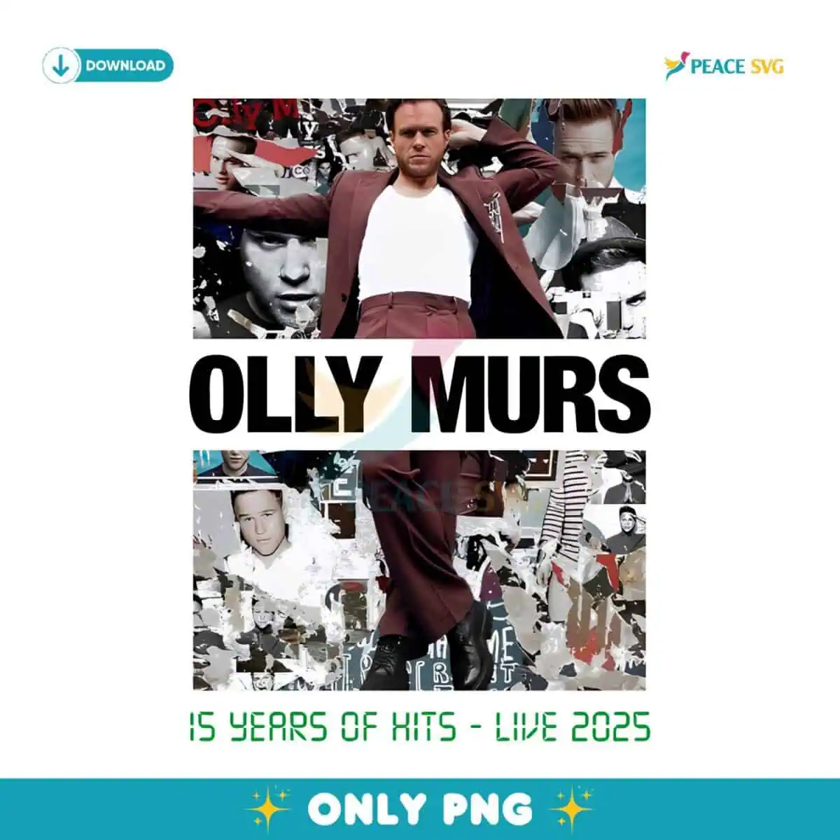 Olly Murs 15 Years Of Hits Live 2025 Collage PNG