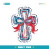 One Nation Under God Coquette Bow Cross Brushstroke PNG