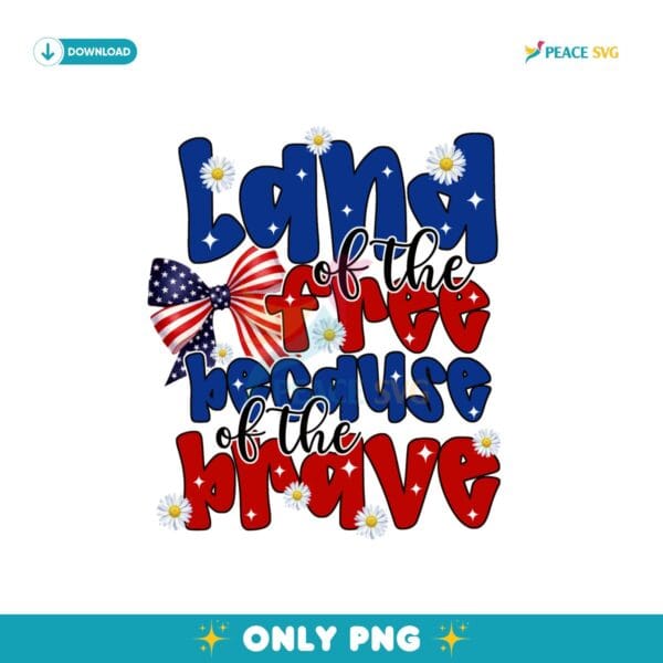 Patriotic Land Of The Free Coquette USA Bow PNG