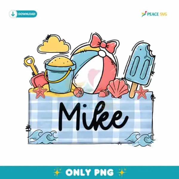 Personalized Summer Beach Name Plate Kids PNG