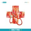 Red Gold Stethoscope Cross Nurse PNG