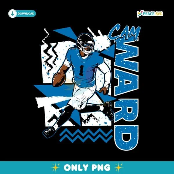 Retro 90S Cam Ward NFL Draft Football SVG