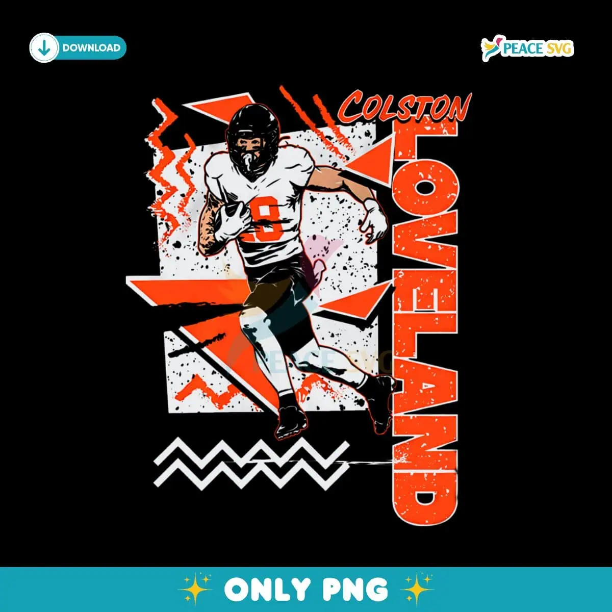 Retro 90S Colston Loveland Chicago Bears Football PNG