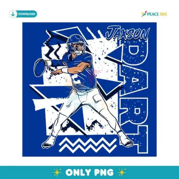 Retro 90S Jaxson Dart New York Giants Football PNG