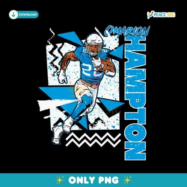 Retro 90S Omarion Hampton Los Angeles Chargers Football PNG