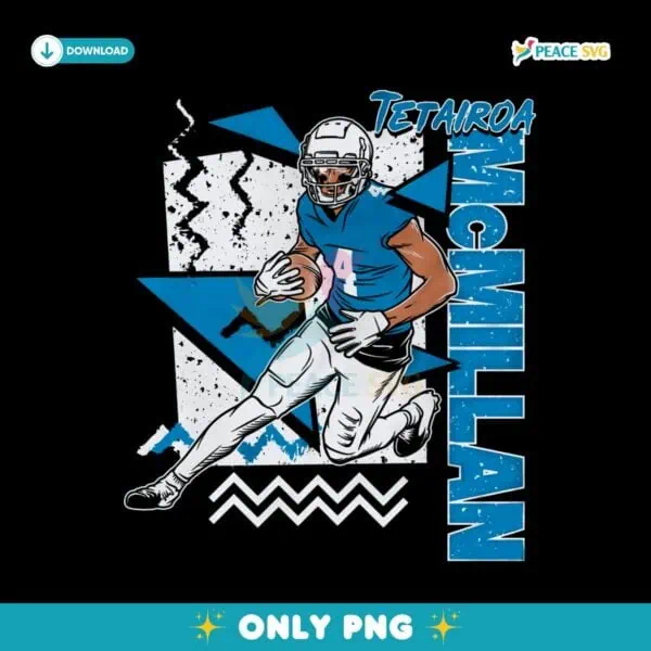 Retro 90S Tetairoa Mcmillan Carolina Panthers Football PNG