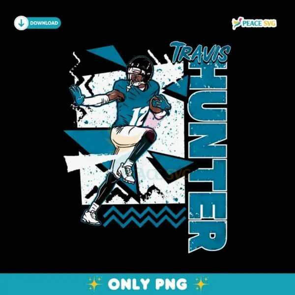 Retro 90S Travis Hunter Jacksonville Jaguars Football PNG