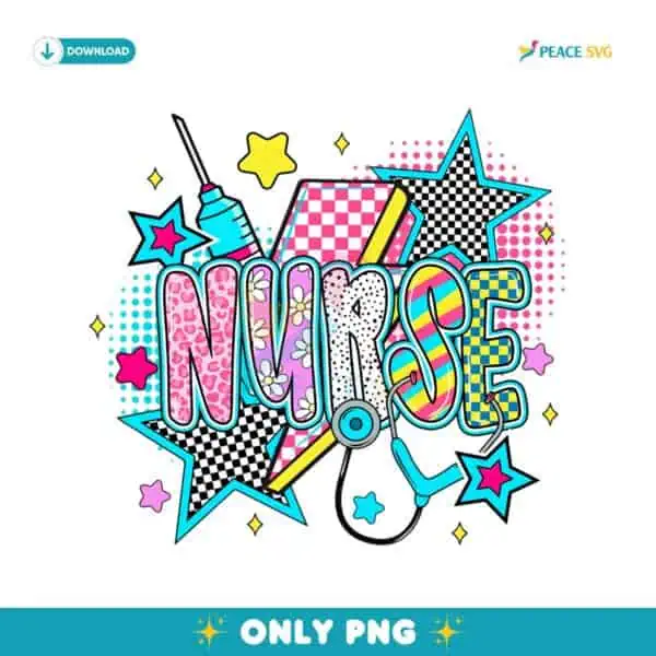 Retro Checkered Nurse Life Preppy Sublimation PNG