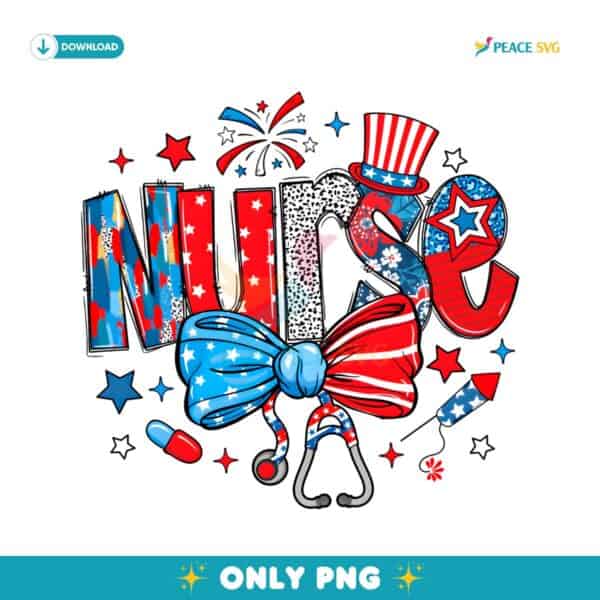 Retro Coquette Usa Nurse Week 4Th Of July America PNG