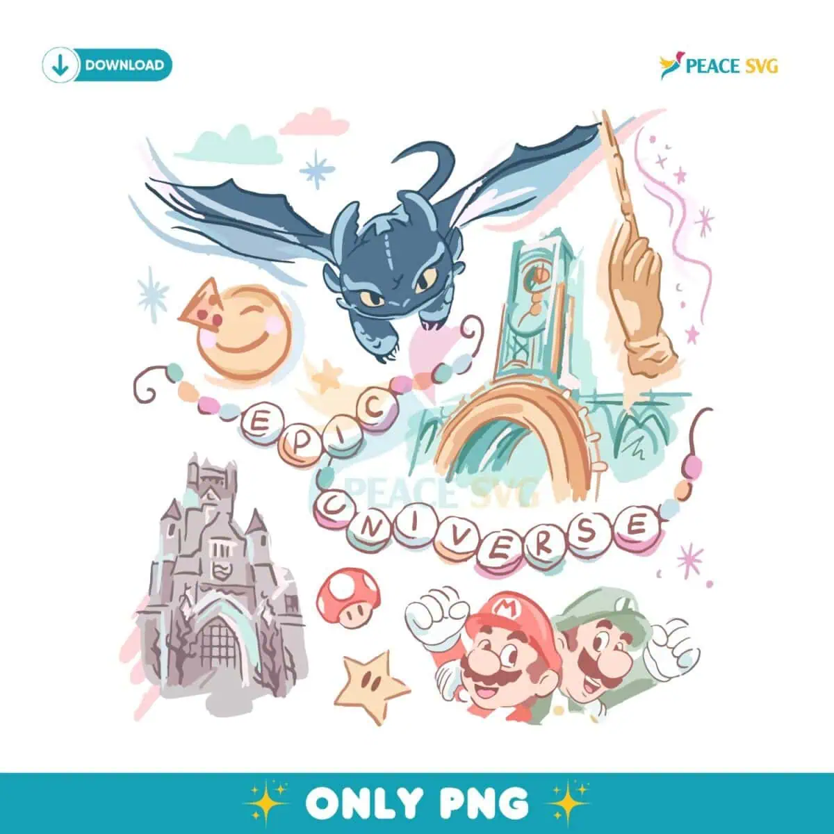 Retro Epic Universe Park Trip 2025 Disney PNG