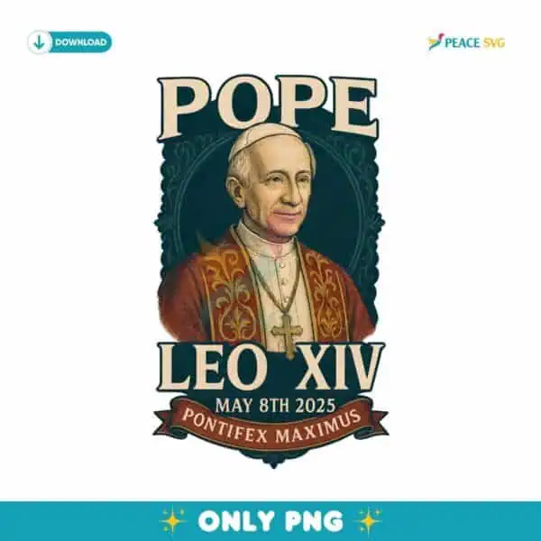 Retro Pope Leo Xiv Pontifex Maximus May 8Th 2025 PNG