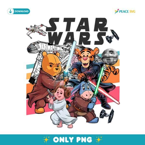 Retro Winnie The Pooh Be With You Star Galaxy Crossover PNG
