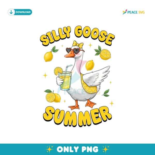 Silly Goose Summer Lemon Vibes Funny Duck PNG
