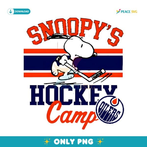 Snoopy Edmonton Oilers Hockey Camp PNG