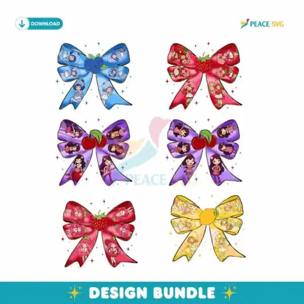 Strawberry Girl Cartoon Berry Sweet Coquette Bow PNG Bundle