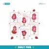 Strawberry Girl Stamp Coquette Cartoon PNG
