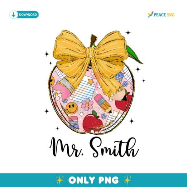 Teach Love Inspire Coquette Teacher Bow PNG