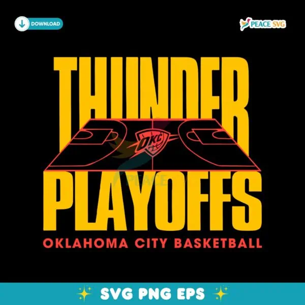 Thunder Playoffs Oklahoma City Basketball 2025 SVG
