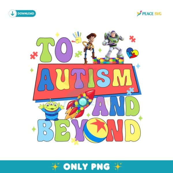 To Autism And Beyond Toy Story Character Puzzle PNG