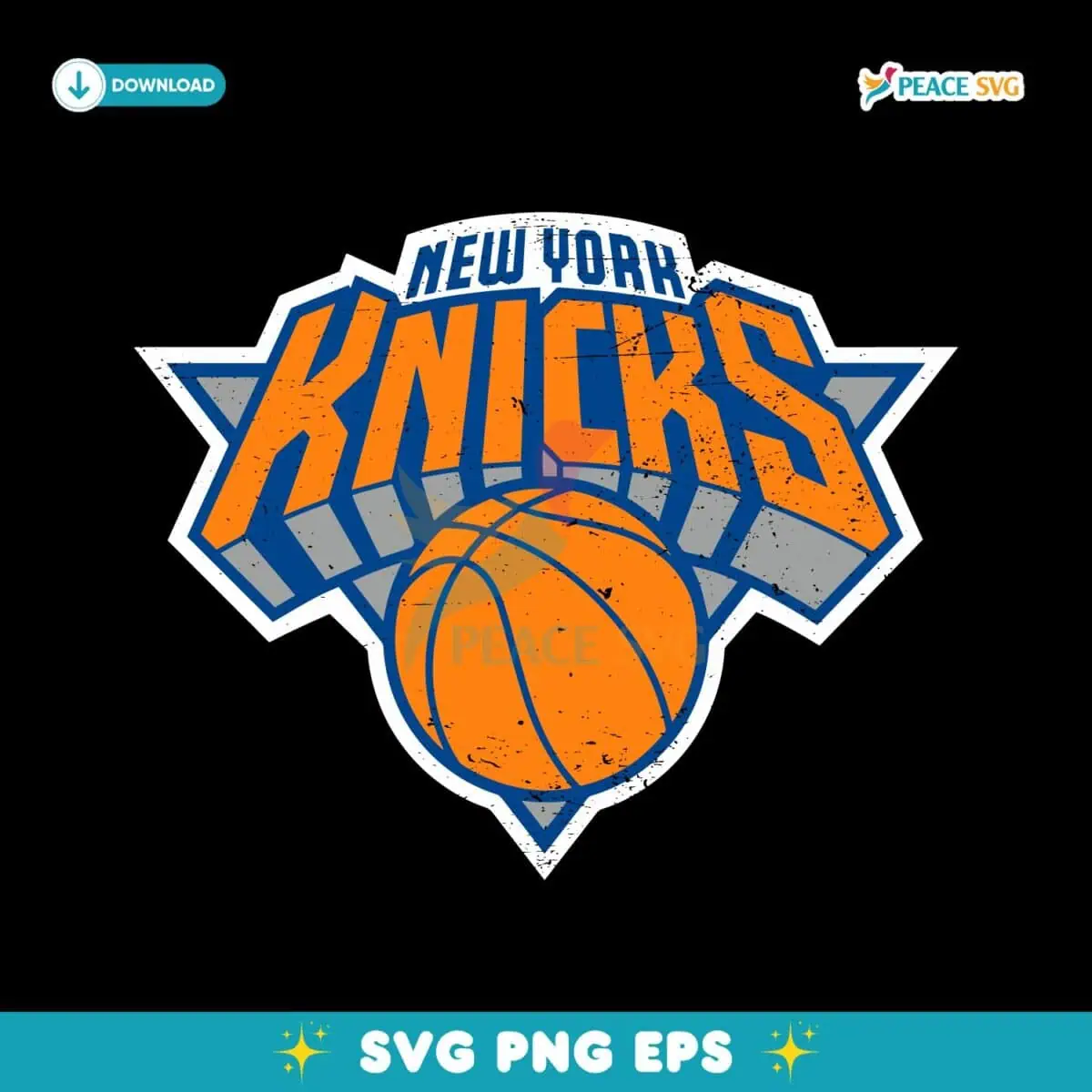 Vintage New York Knicks Distressed Team Logo SVG