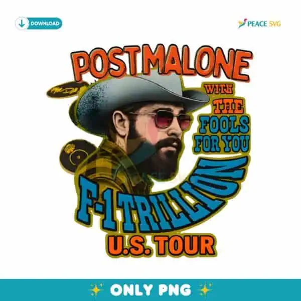 Vintage Post Malone F1 Trillion Us Tour PNG