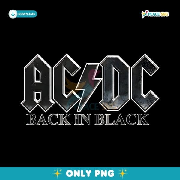 Acdc Back In Black Classic Rock Band PNG