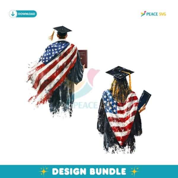 American Graduates American Flag Graduation 2025 Sublimation PNG