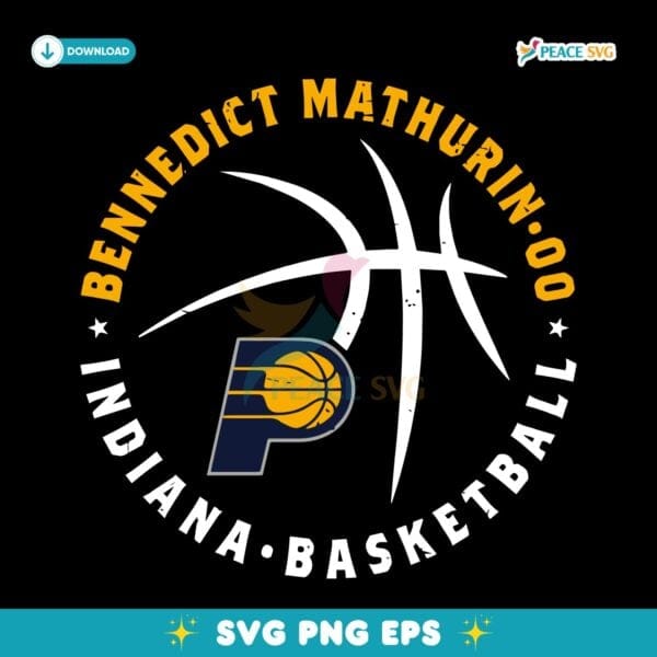 Bennedict Mathurin Indiana Pacers Basketball Player Ball SVG