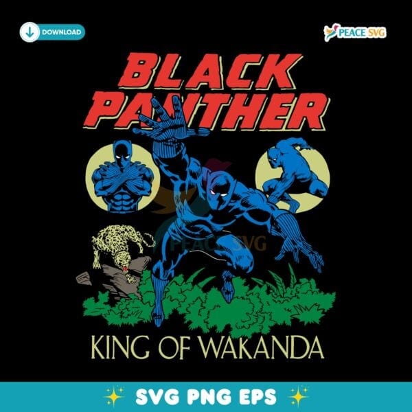 Black Panther King Of Wakanda Retro Marvel Comic SVG