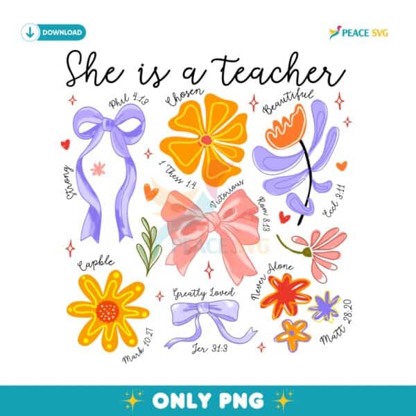 Boho Floral Teacher Life Wildflowers Png Sublimation