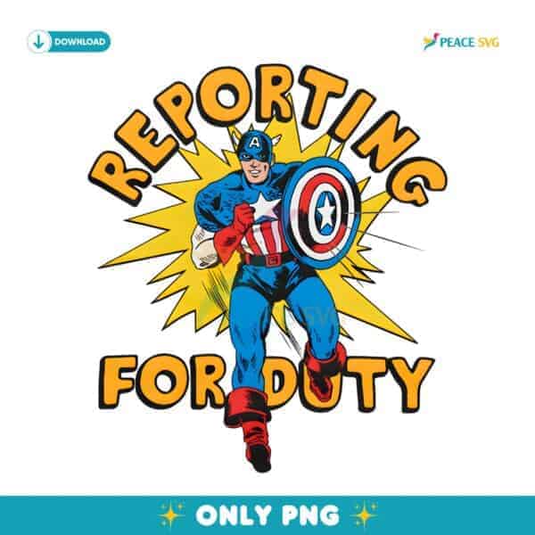 Captain America Reporting For Duty Retro Marvel Comic PNG