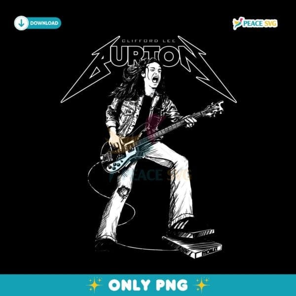 Cliff Burton Live Tribute Long Sleeve Shirt Morley Pedal Art PNG