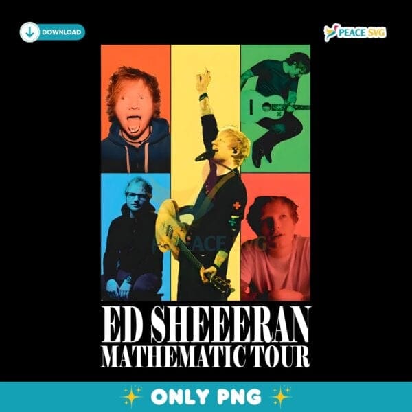 Ed Sheeran Color Block Portrait Mathematic Tour PNG