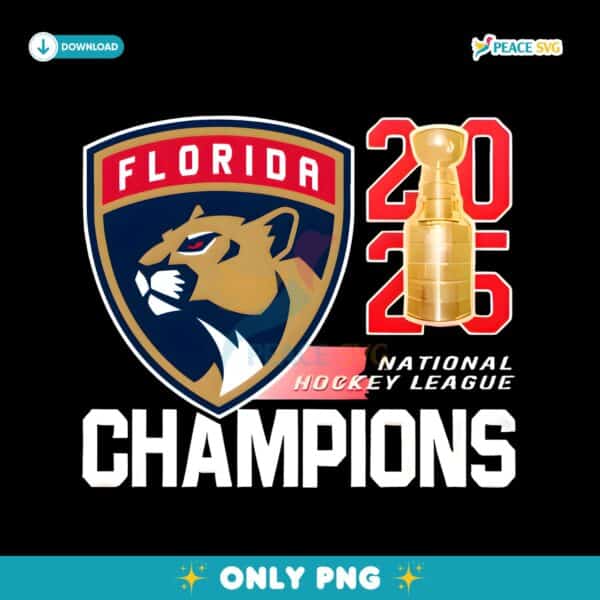 Florida Panthers 2025 National Hockey League Final Champions PNG