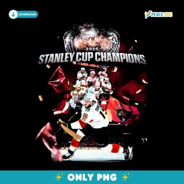 Florida Panthers 2025 Stanley Cup Champions Celebration Hockey PNG