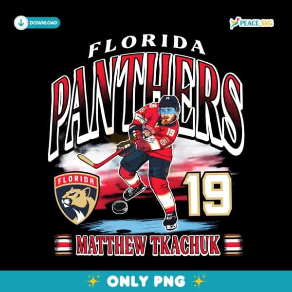 Florida Panthers Number 19 Matthew Tkachuk Hockey Player PNG