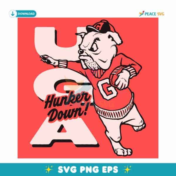 Georgia Bulldogs Football Hunker Down Vintage SVG