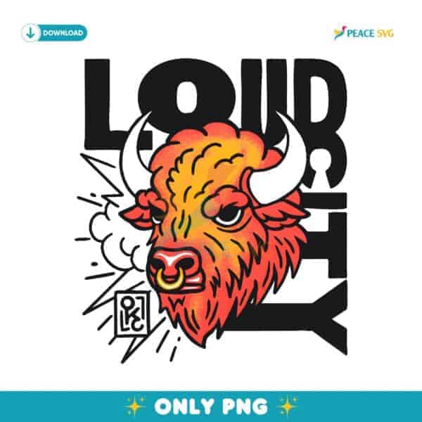 Loud City Bison Okc Basketball Mascot Head PNG