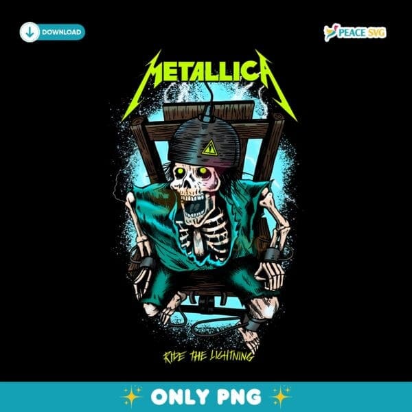 Metallica Sparky Electric Chair Skeleton PNG