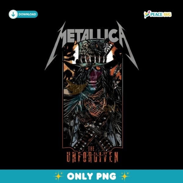 Metallica The Unforgiven Pinball Art Skeleton Cowboy Poster PNG