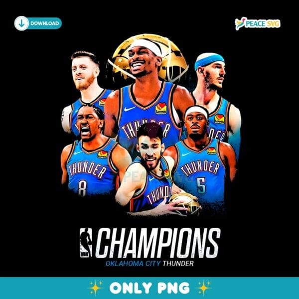 Oklahoma City Thunder 2025 Nba Champions Star Lineup Tribute PNG