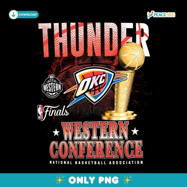 Oklahoma City Thunder 2025 Western Conference Champions Nba Finals Trophy PNG