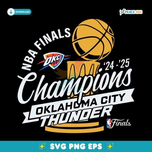 Oklahoma City Thunder Champion Nba Finals 2025 SVG