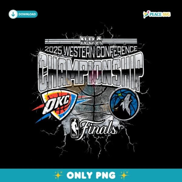 Oklahoma City Thunder Vs Minnesota Timberwolves 2025 Western Conference Finals Championship PNG