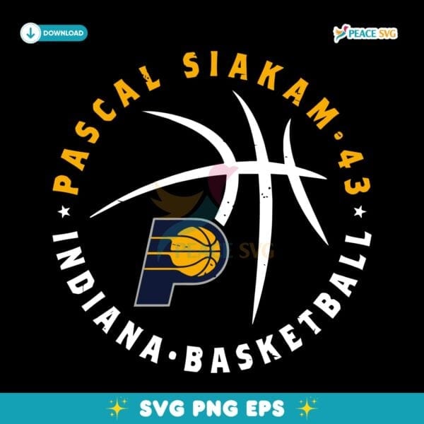 Pascal Siakam Indiana Pacers Basketball Player Ball SVG
